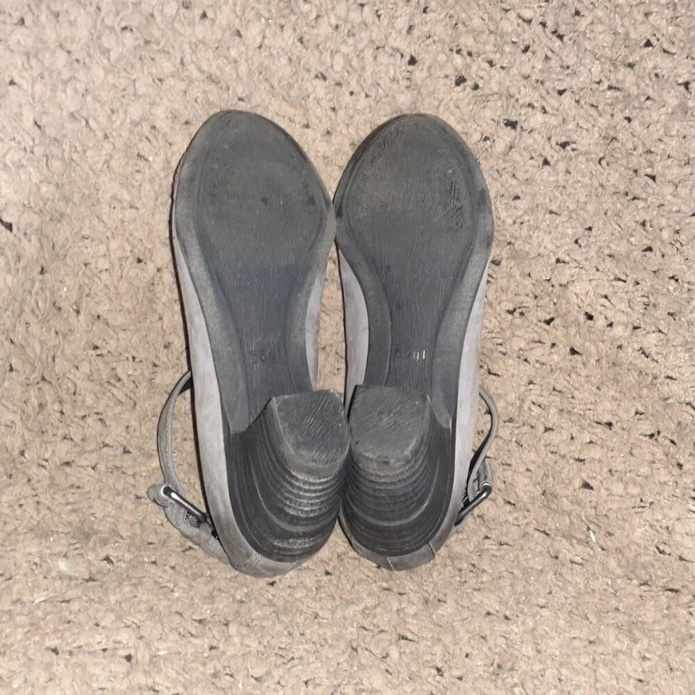 HOGL BRAND-Dark Gray Nubuck-Oiled Leather Areas-Ankle Wrap Strap Snap-Sz 6-NM - Picture 7 of 7